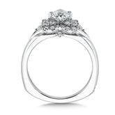 Floral Shape Halo Diamond Engagement Ring